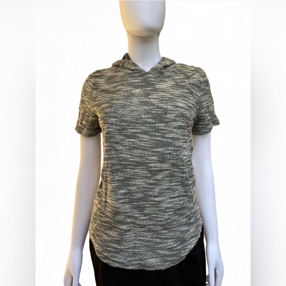 NWT 5th + Ryder Heather Charcoal Short Sleeve Hoodie Top | Size M Nordstrom